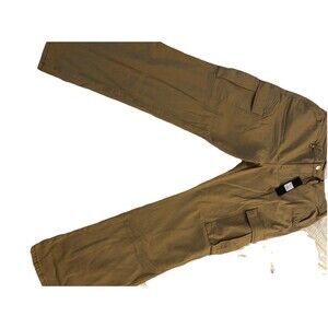 NOVA MEN Khaki Straight Fit Cotton Cargo Pants Size 34 Pockets Casual
